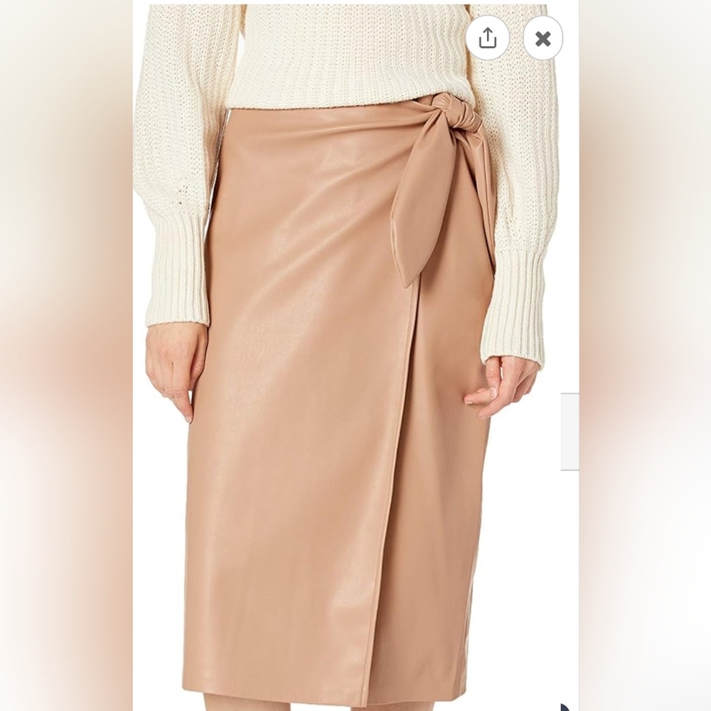 The Drop Women's Manon Vegan Leather Wrap Skirt NWT Size Small